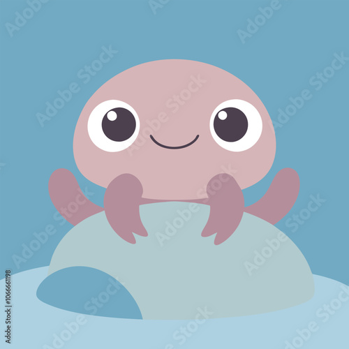 A crab vector art illustration isolated white background