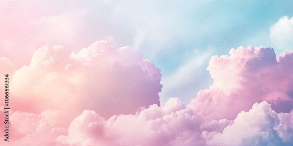 Hand painted watercolor of soft, abstract pastel clouds blending in pink, purple, and blue hues Hand painted watercolor of soft, abstract pastel clouds blending in pink, purple, and blue hues