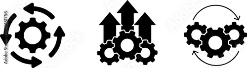 Operations icon vector set. workflow illustration sign collection. work flow symbol. automate logo.