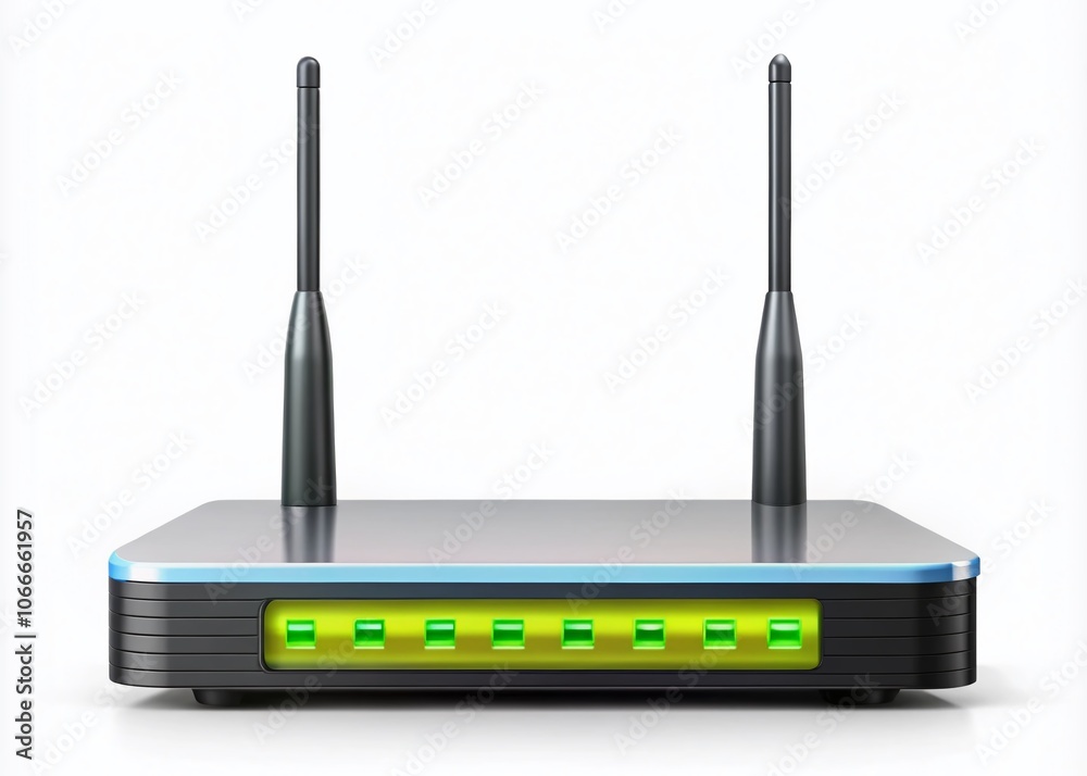 High-Quality Vector Flat Design of a Wireless Wifi Router Isolated on White Background, Ideal for Technology and Networking Product Photography Representation High-Quality Vector Flat Design of a Wireless Wifi Router Isolated on White Background, Ideal for Technology and Networking Product Photography Representation