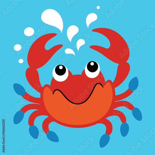 A crab vector art illustration isolated white background