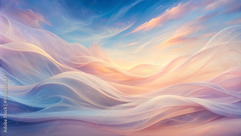 Abstract Dreamscape of Flowing Fabric Under a Colorful Sky Abstract Dreamscape of Flowing Fabric Under a Colorful Sky