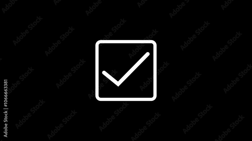 Animation in motion graphics of a check marks symbols. Symbolizing right. Animation in motion graphics of a check marks symbols. Symbolizing right.