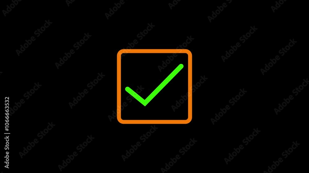Animation in motion graphics of a check marks symbols. Symbolizing right. Animation in motion graphics of a check marks symbols. Symbolizing right.