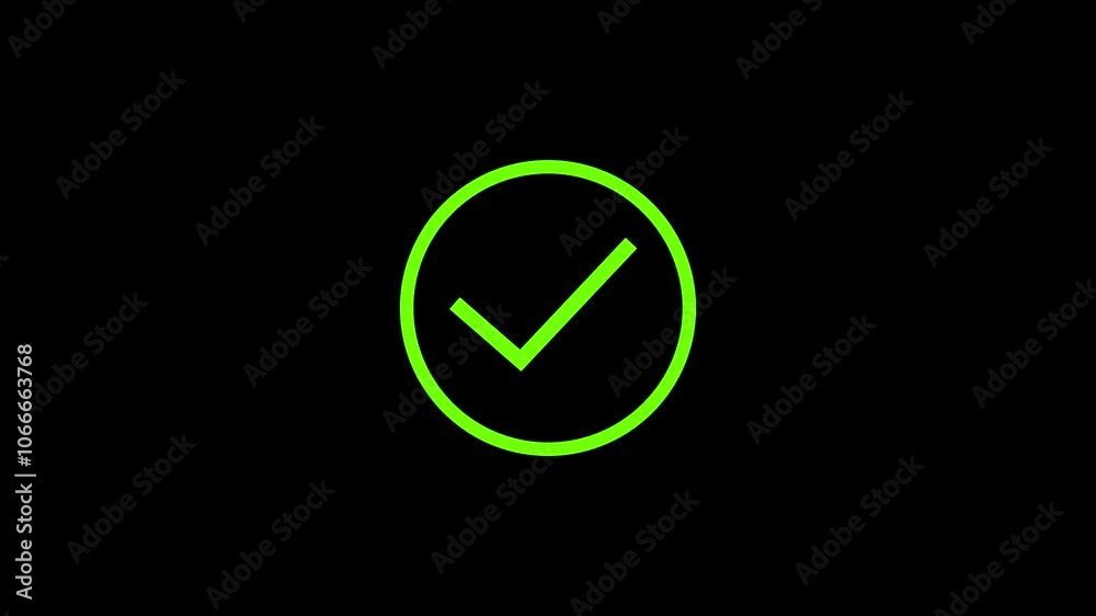 correct or right choice icon animation in 4k video. correct or right choice icon animation in 4k video.