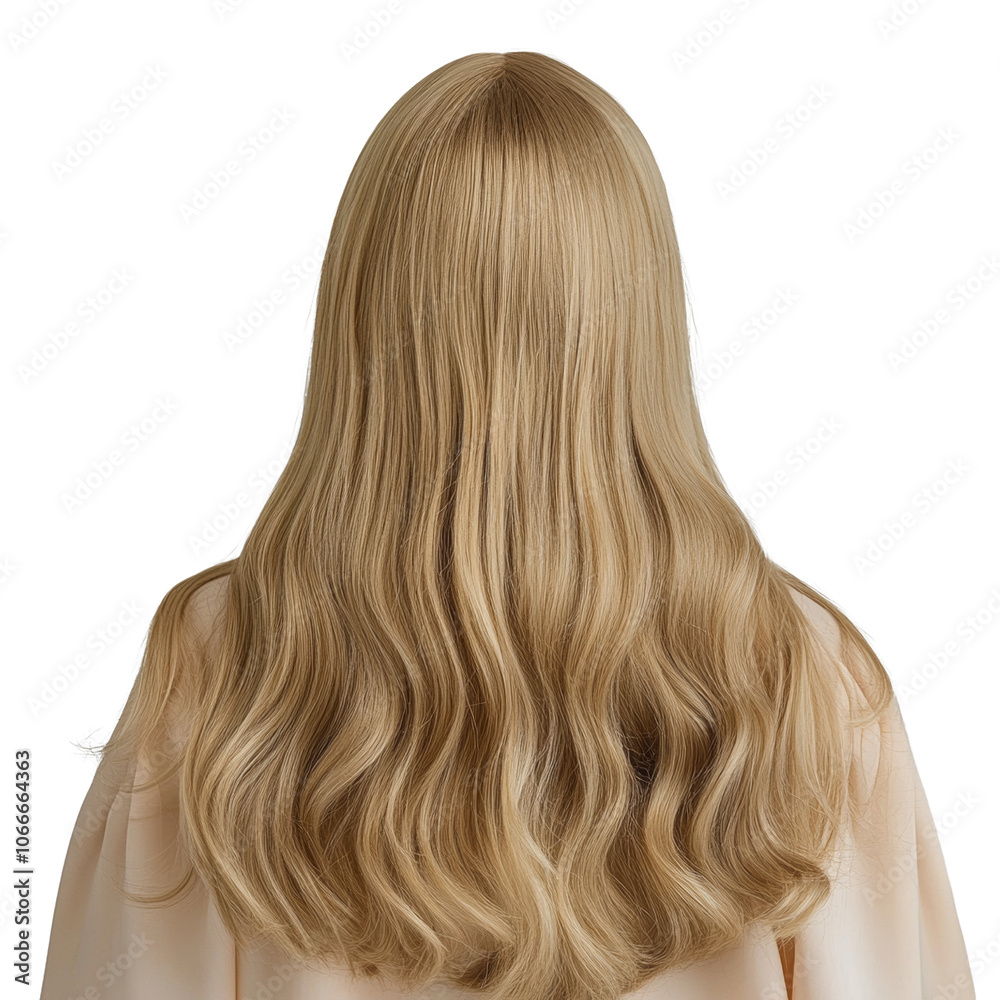 Naklejka premium Blonde waves wig isolated. back view