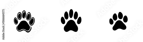 An animal app or website can use this flat dog or cat paw print icon