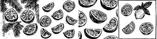 This seamless doodle pattern features a cute sketch of doodle lemons with a modern design. This background works well as a design background for greeting cards, invitations, and textiles.