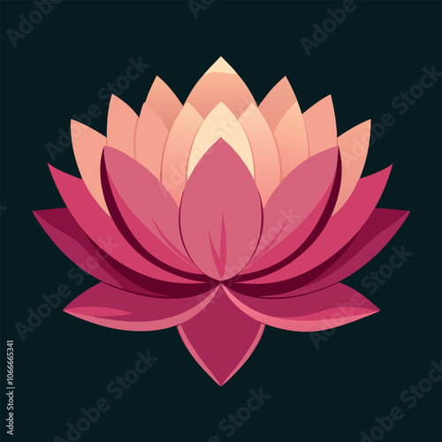 a Lotus flower vector art illustration