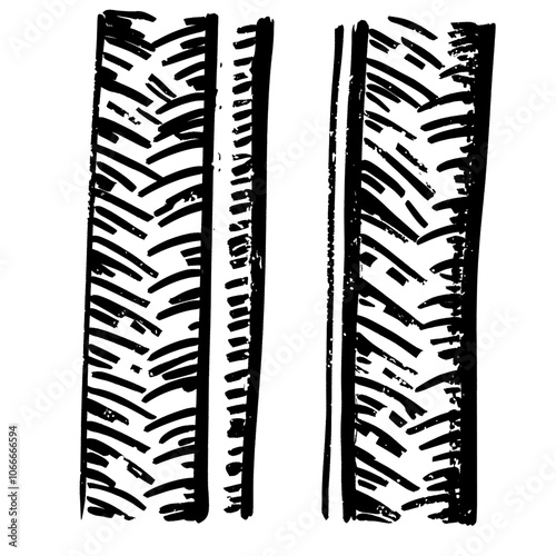 Rally, motocross dirty tires print, off road grungy trails texture for automobile service or racing tournament design.