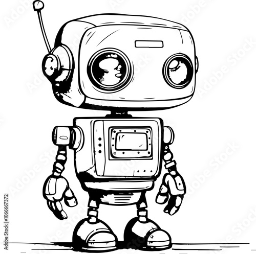 illustratio of a cute robot character
