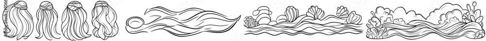 Underline with line markers. A brush effect with a marker to highlight. Modern handwriting brush strokes set for underlining text. Underline with line markers. A brush effect with a marker to highlight. Modern handwriting brush strokes set for underlining text.