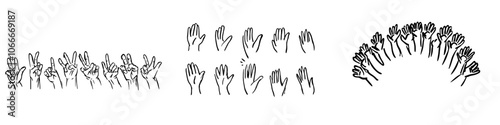 A continuous line drawing illustrating how business people work together.