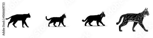 Stylish and modern Canada Lynx silhouette illustration. Editable graphic resource with many applications.