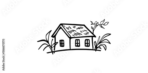 Icon of house roof in modern flat stylish style isolated on white background.