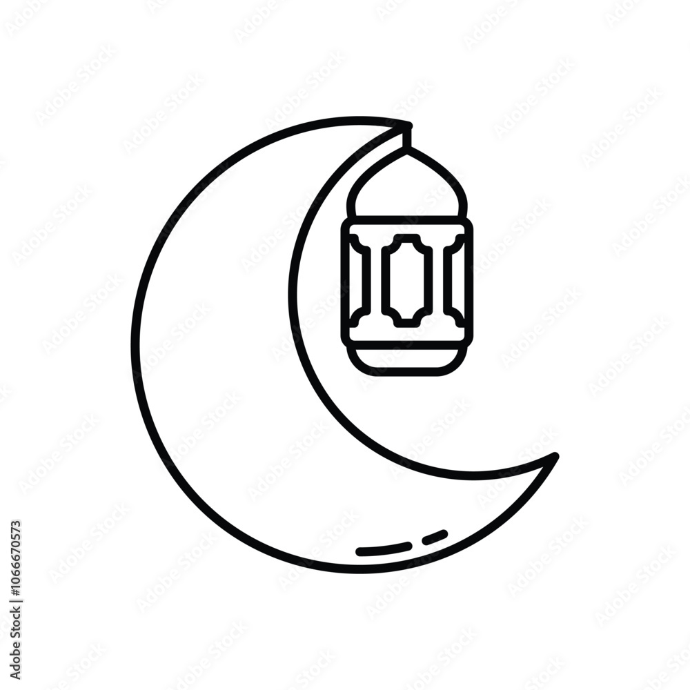 Eid Crescent vector icon stock illustration