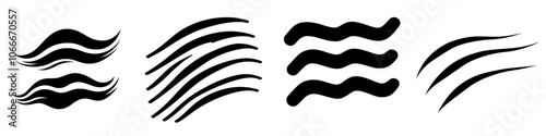 The black icon is designed to represent wind, airflow, and weather conditions, and is often used for weather-related themes.
