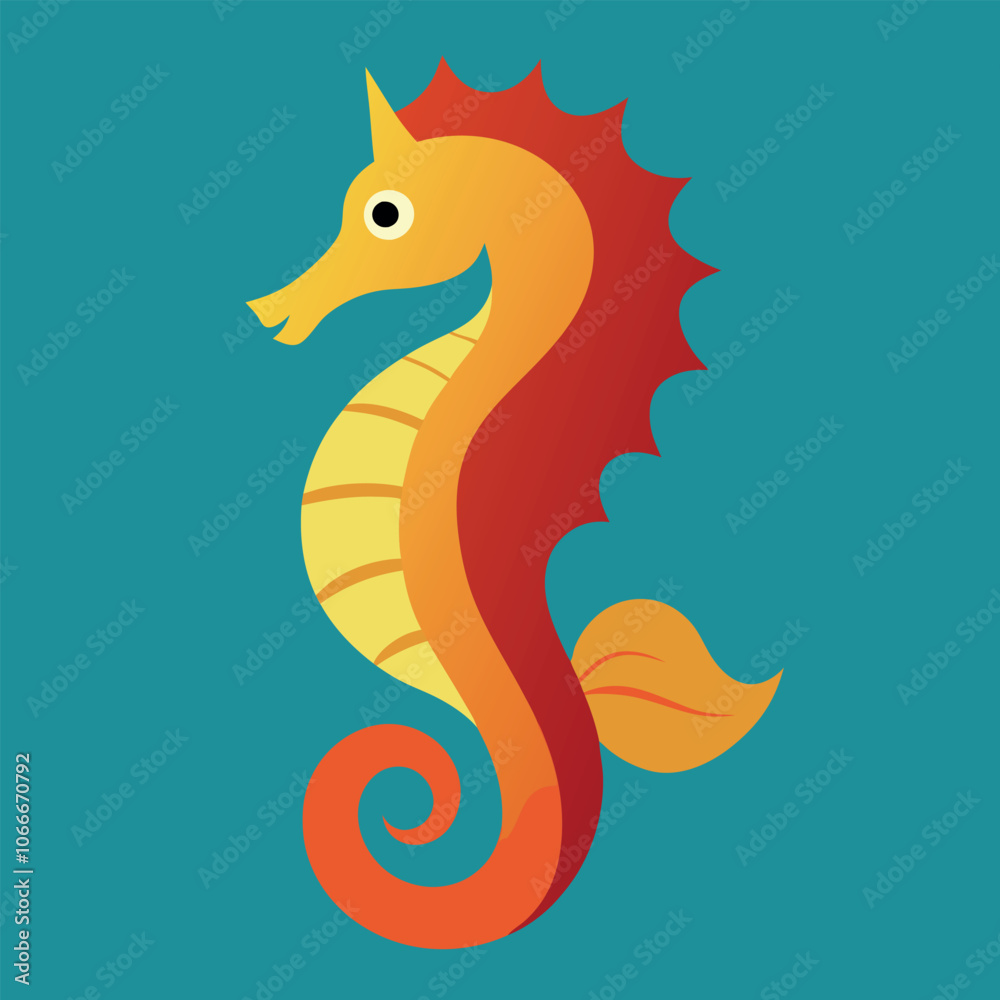 a sea horse vector art illustration a sea horse vector art illustration