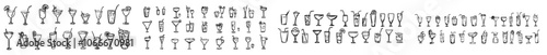 Modern illustration set of alcohol beverages, from classic cocktails to craft beer, shots of strongest liquors and chill whiskey. A continuous one-line illustration of alcohol beverages.