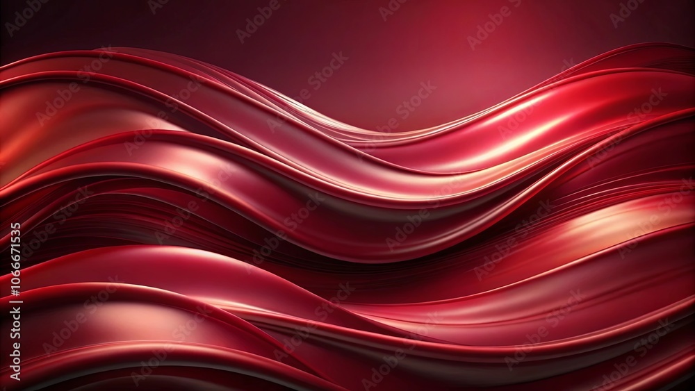Abstract Crimson Waves of Liquid Silk Flowing Gracefully in a Red Gradient Background Abstract Crimson Waves of Liquid Silk Flowing Gracefully in a Red Gradient Background