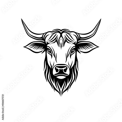 Flat style cow icon isolated on white background.