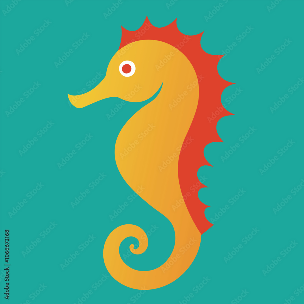 a sea horse vector art illustration a sea horse vector art illustration