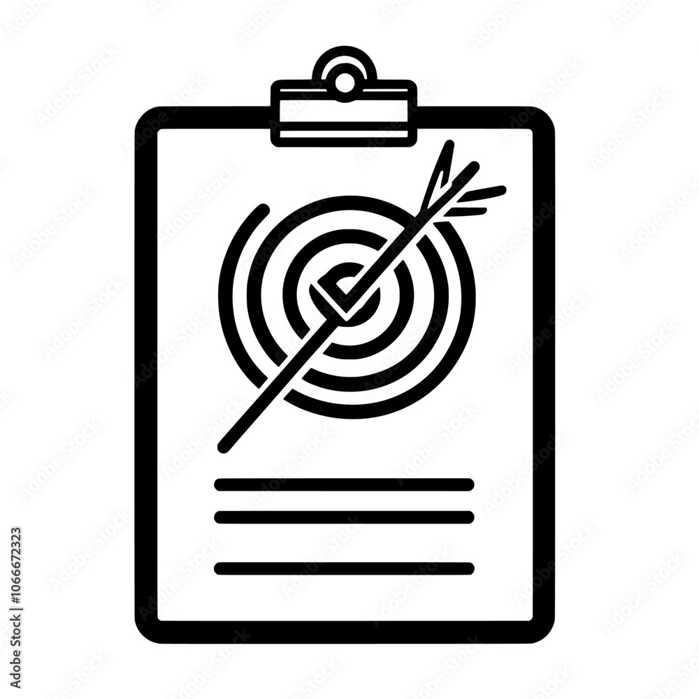 Checklist and goal icon. Editable line with planning and objectives Checklist and goal icon. Editable line with planning and objectives