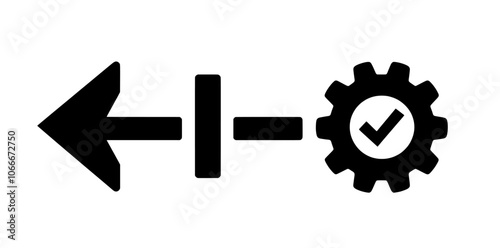 The process procedure sign icon is a modern illustration design