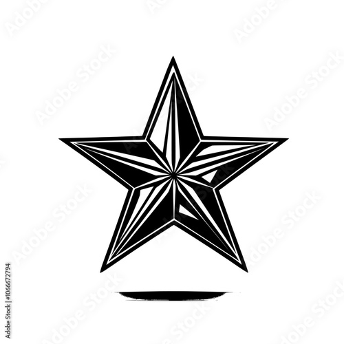A modern, sharp-edged lone star icon in a minimalistic design. Perfect for digital illustrations, graphic design projects.