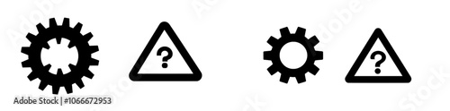 OutlineFilledVectorSign ofvs639 - gear - process disruption icon . Operational process failure . Isolated transparent . Outline and filled versions. AI 10 / EPS / g11985.