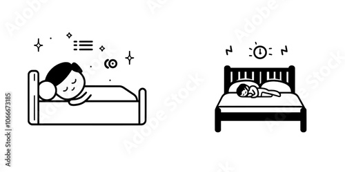 In this modern icon, a person is sleeping beside a bed, staying in an overnight hotel.