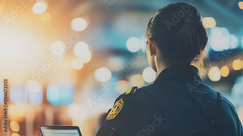 Airport Security Officer Checking a Passenger’s ID at the Gate
 photo