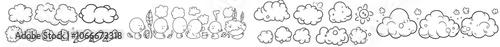 Doodle modern crayon talk speech cloud balloon frame. Text talk cloud balloon frame background. Modern illustration.