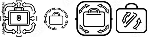 The business outline icon represents a cyclical, iterative, cyclical activity