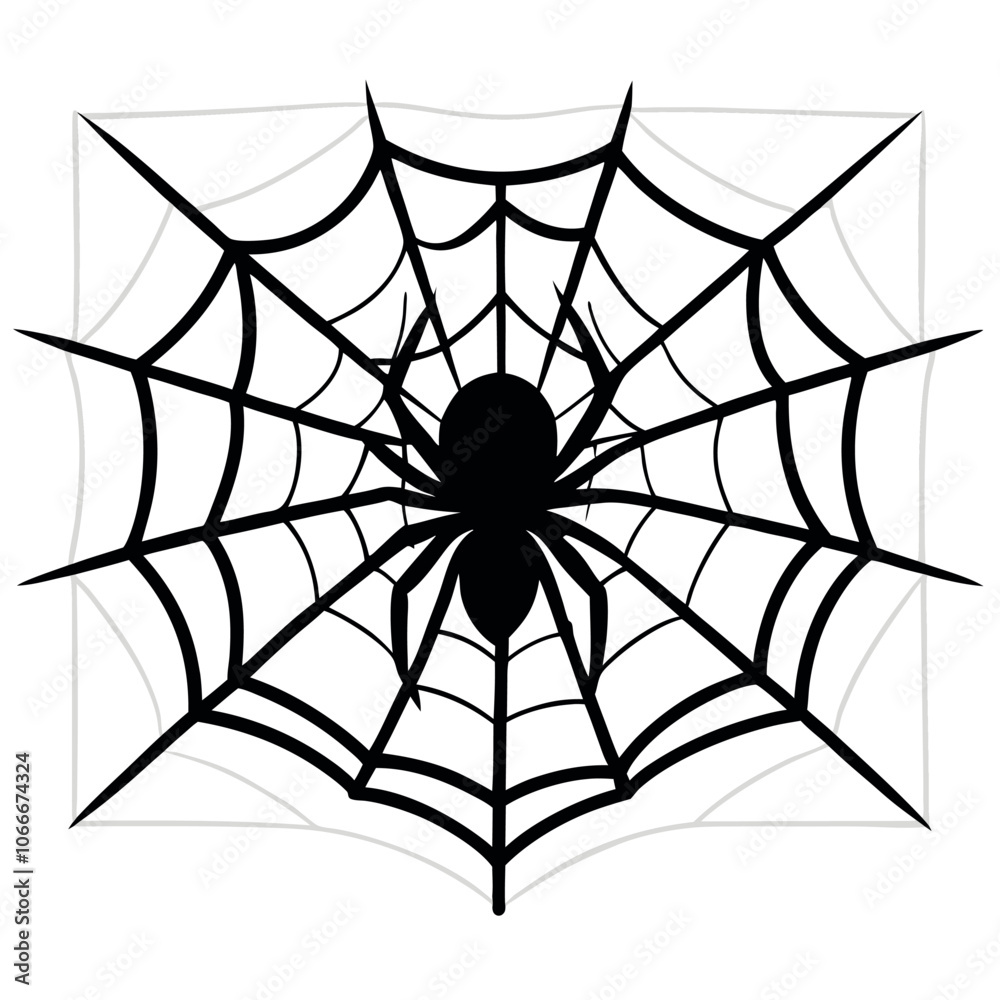 Obraz premium a spider sitting on a web, focusing on intricate web patterns