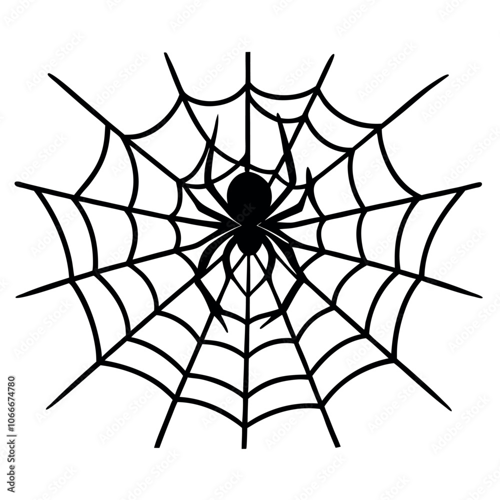 Obraz premium a spider sitting on a web, focusing on intricate web patterns