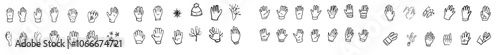 Hand drawn winter mittens on white background. Doodle cute mitten elements.