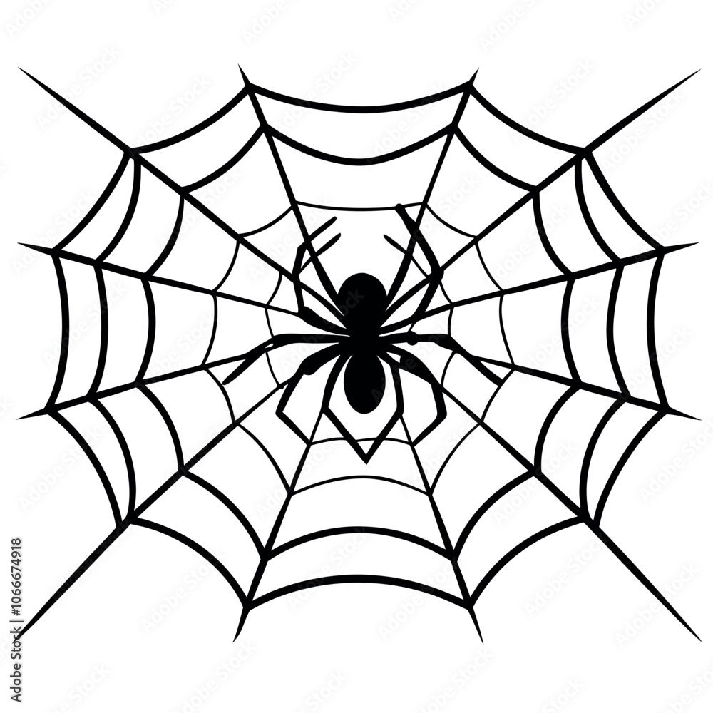 Obraz premium a spider sitting on a web, focusing on intricate web patterns