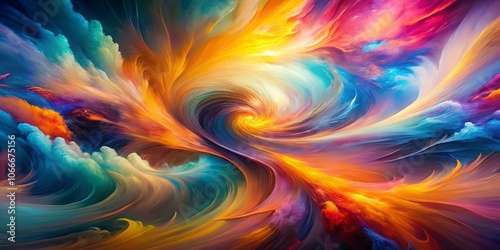 Abstract Swirling Symphony of Colors A Dynamic and Ethereal Tapestry of Vivid Hues and Dynamic Forms