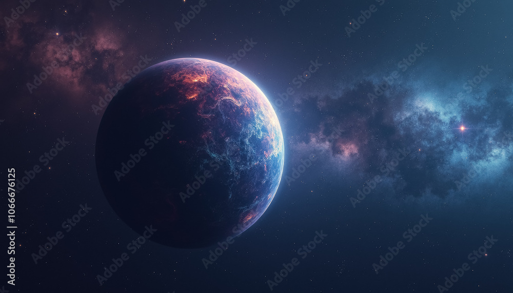 Planet with visible activity from space Planet with visible activity from space
