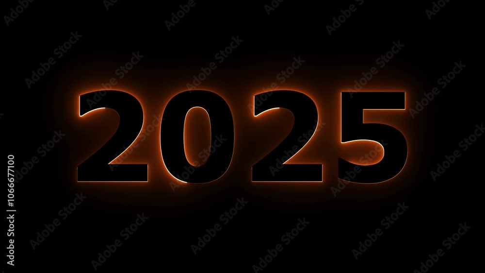 2025 happy new year animation video on black background. 2025 happy new year animation video on black background.