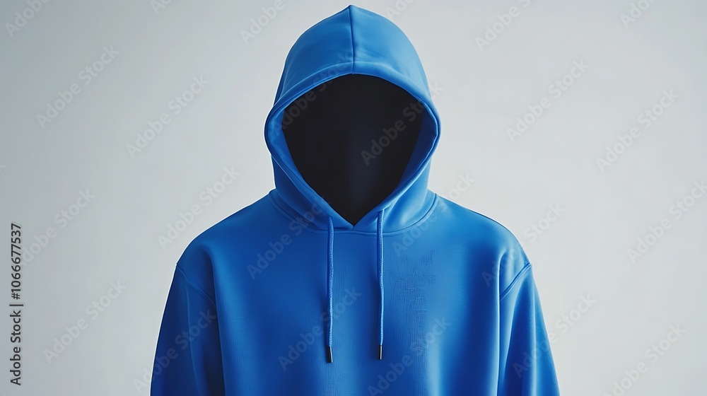 Blue Hoodie Against a Light Grey Background Blue Hoodie Against a Light Grey Background