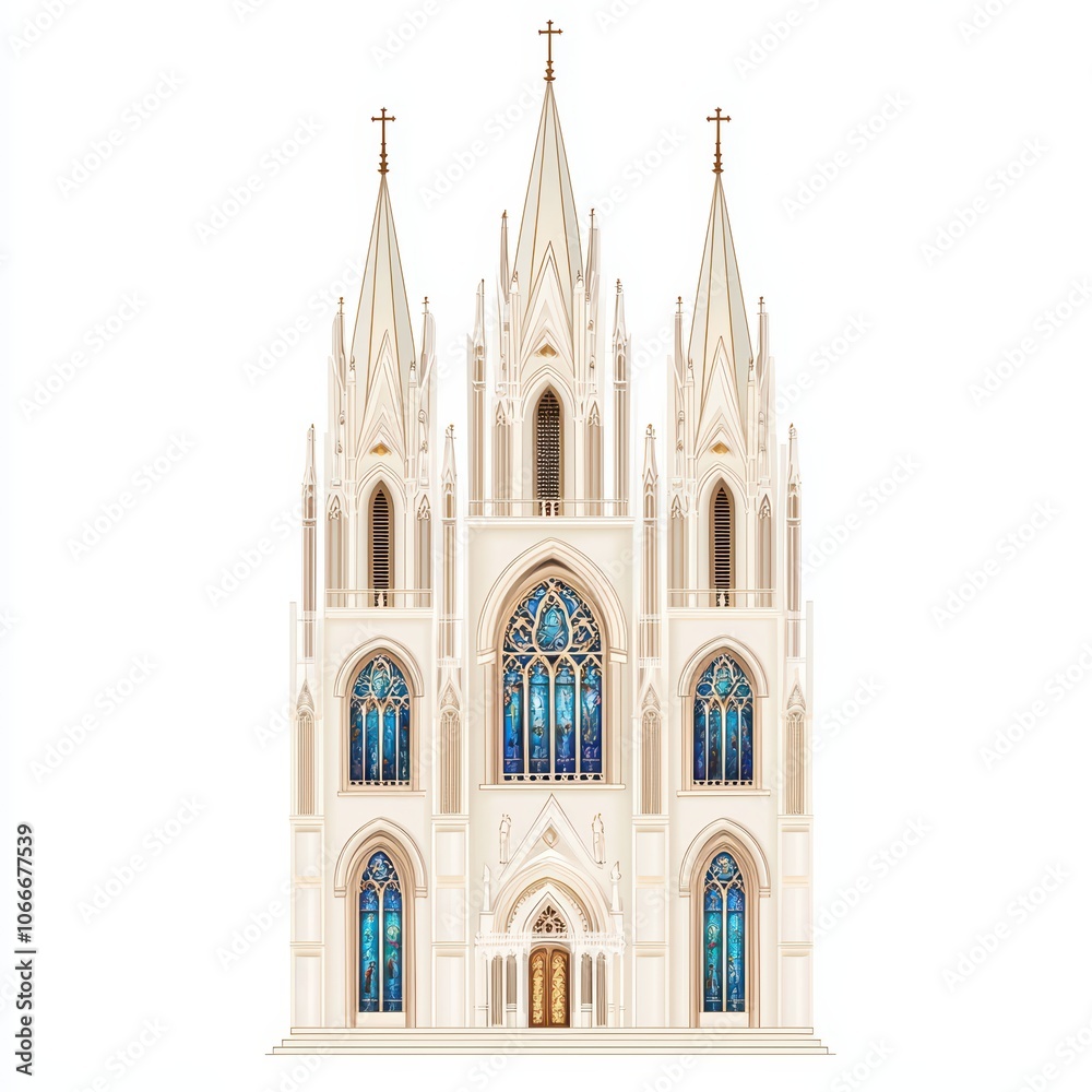 Intricate architectural design of a stunning Gothic cathedral, showcasing detailed spires and stained glass. Intricate architectural design of a stunning Gothic cathedral, showcasing detailed spires and stained glass.