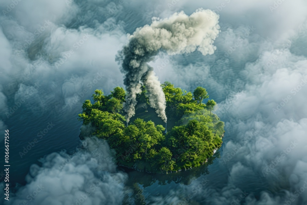 Fototapeta premium Gas Symbol. Environmental Impact Assessment Elements for Lowering Greenhouse Emissions