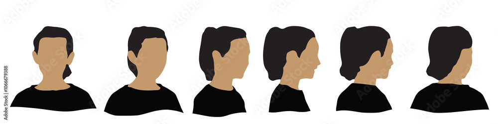 Conceptual human head isolated on white background as abstract avatar as a set or collection banner for social design concept. Human closeup anonymous faces head shot for human character illustration Conceptual human head isolated on white background as abstract avatar as a set or collection banner for social design concept. Human closeup anonymous faces head shot for human character illustration