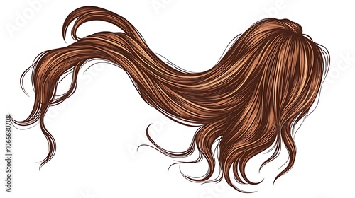 Long Brown Hair Flowing in the Wind