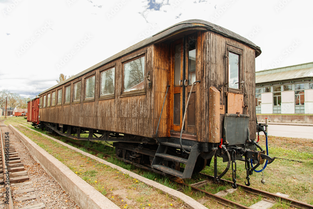Fototapeta premium old train in the countryside