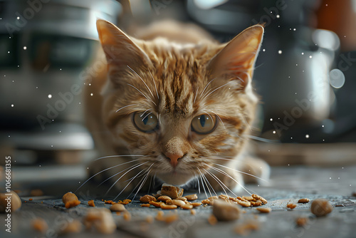 Foldex cat eating a treat at home photo