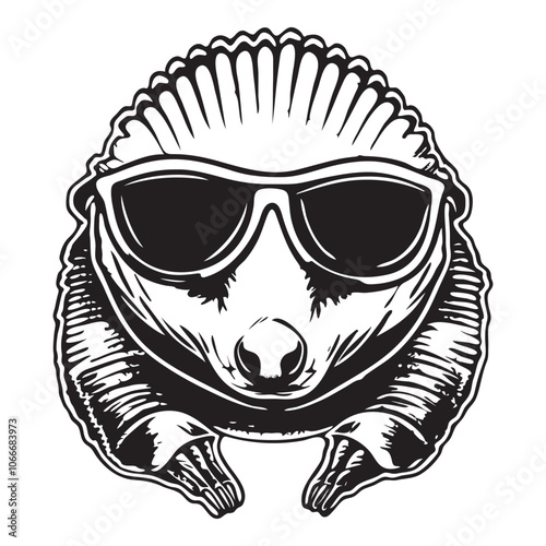 Cool and Collected The Armadillo with Sunglasses and Swagger
