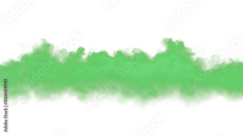 Obraz na płótnie Green horizontal fog, mist, smoke isolated on transparent background w salonie